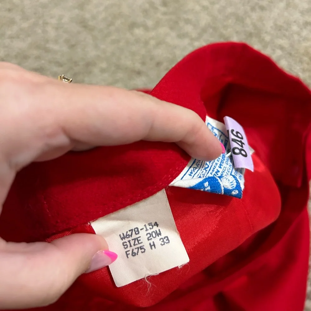 Pendleton Red Pencil Skirt Pure Virgin Wool USA Women's Size 20W Plus Business